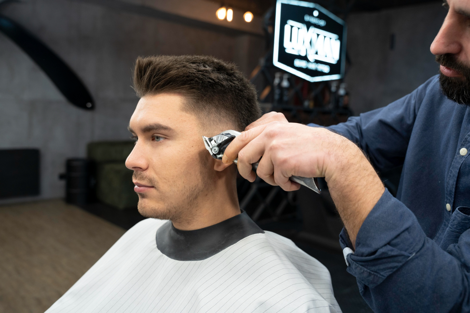 haircut at salon